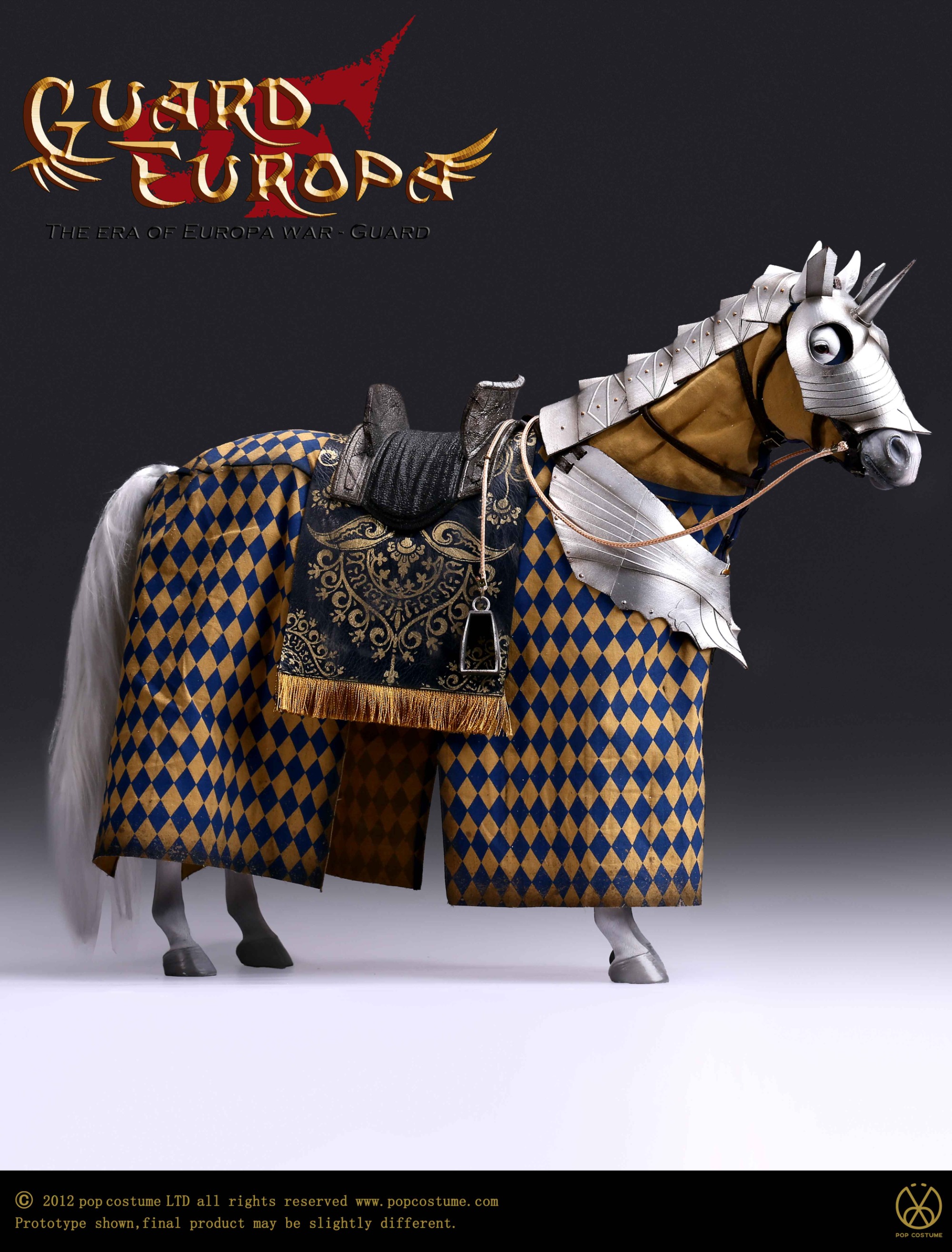 POP COSTUME 1/6 ALS018 Europa War Period Gothic Knight Silver Armour version of Warhorse