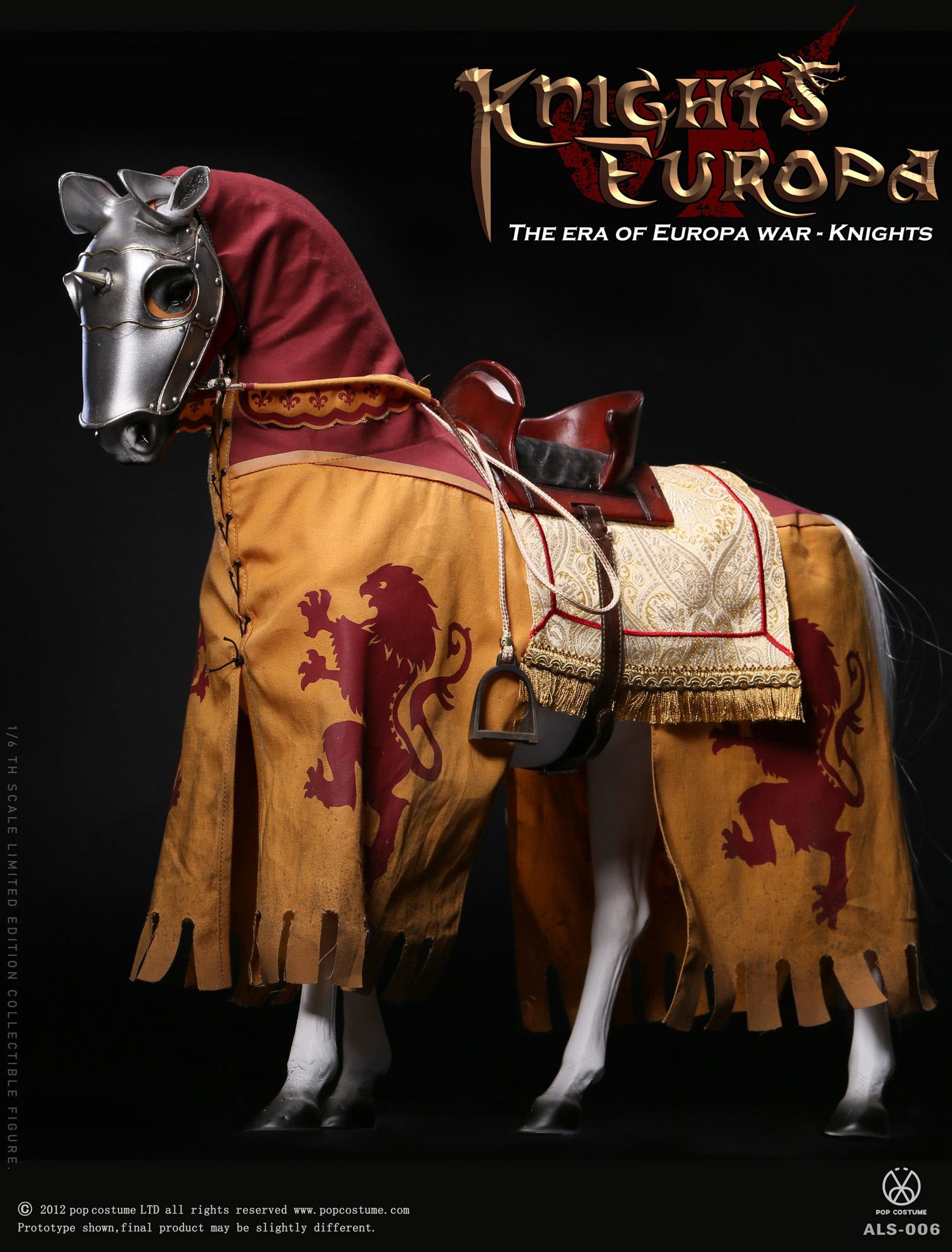 POP COSTUME 1/6 ALS006 Armor Series - Europa War Period Silver Armour Steed