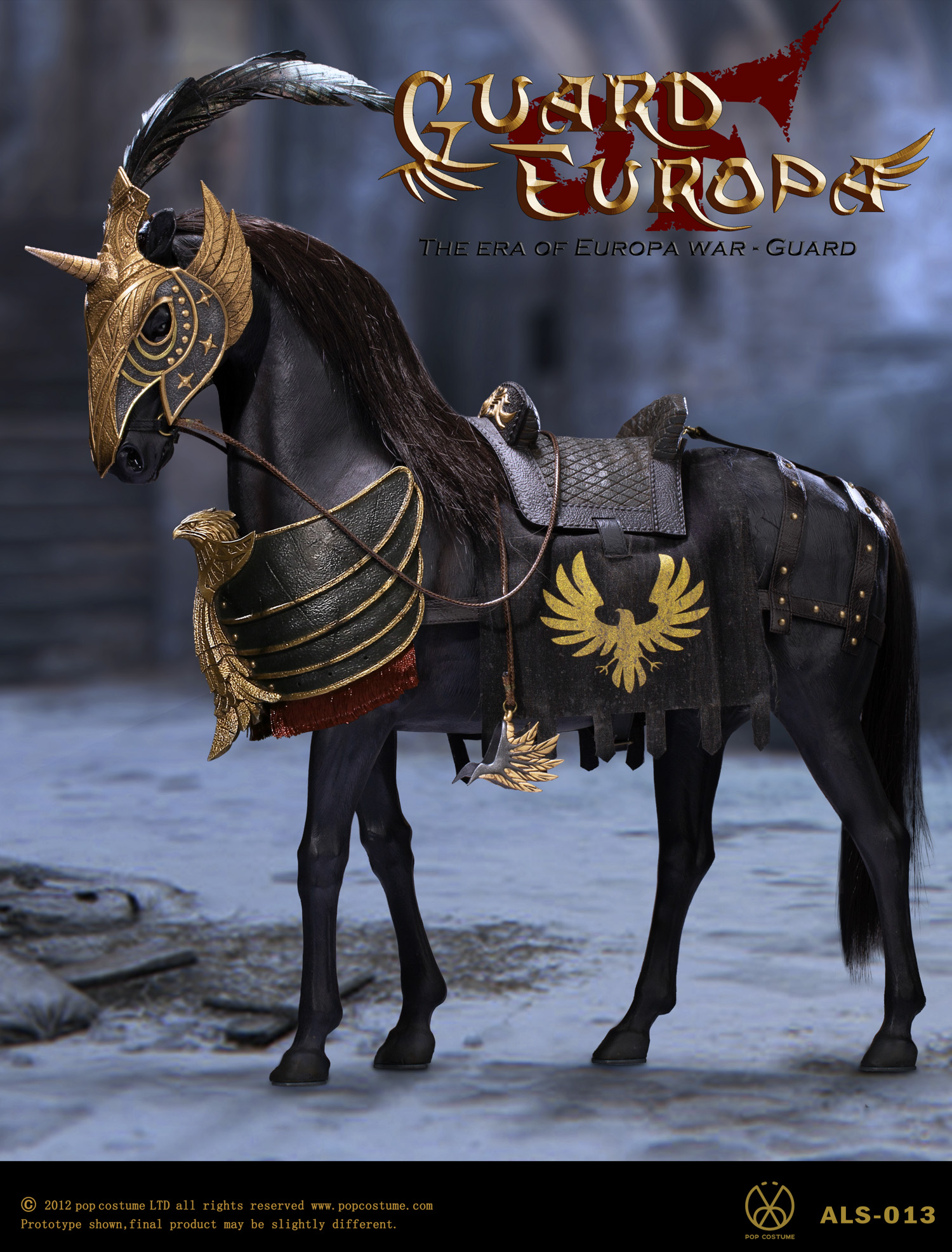 POP COSTUME 1/6 ALS013 Eagle Knight Guard Silver armor Horse