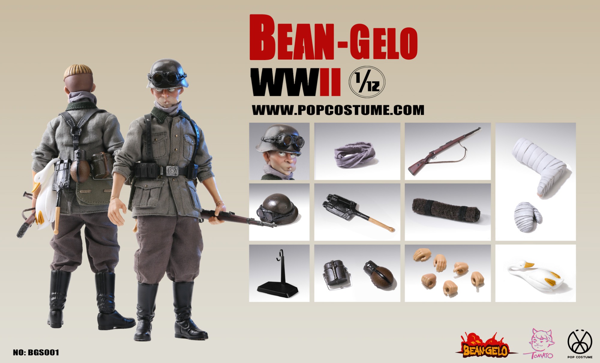 POP COSTUME 1/12 Bean Gelo Series BGS001 Skinny guy--Franz