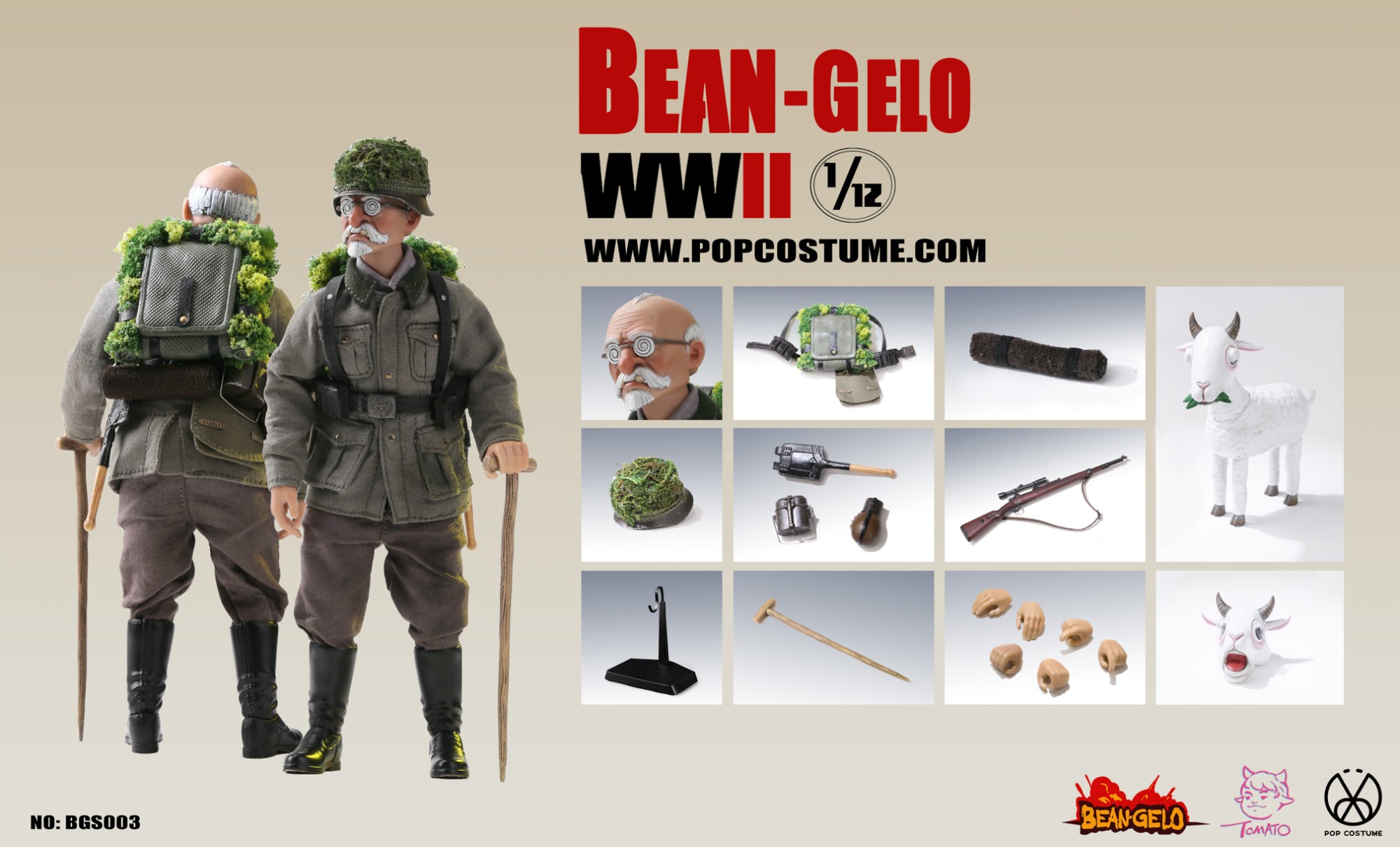 POP COSTUME 1/12 Bean Gelo Series BGS003 Sniper Geezer--Weber
