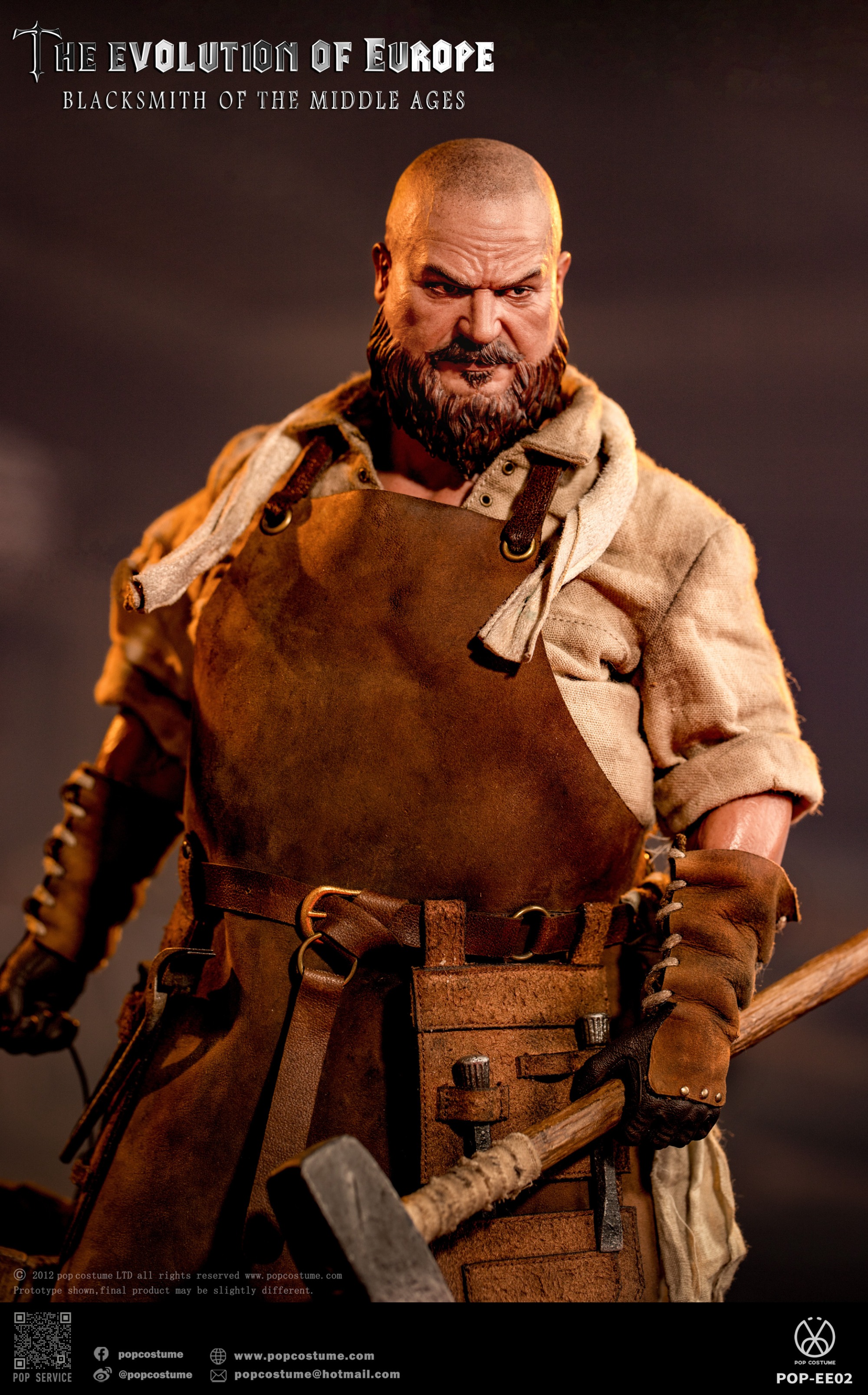 POP COSTUME POP-EE02中世ヨーロッパ 鍛冶屋刀匠ブラックスミス POP COSTUME 1/6 EE02 The Evolution of Europe-- Blacksmith,1