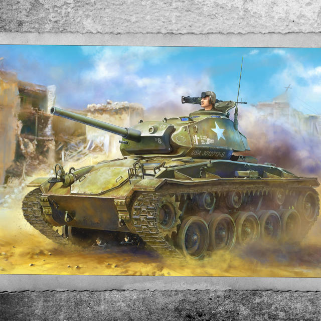 M24 "Chaffee" tank Company D, 36th Tank Battalion, 8th Armoured Division, Rheinberg, Germany, March 1945
