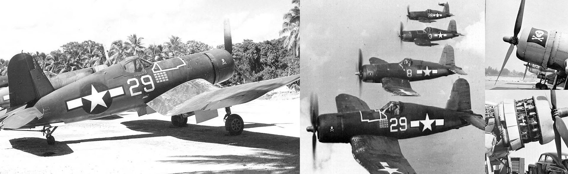 美国F4U-1海盗战斗机 1944年美国海军陆战队，VF-17 中队，Ira C. Kepford中尉 “海盗旗”