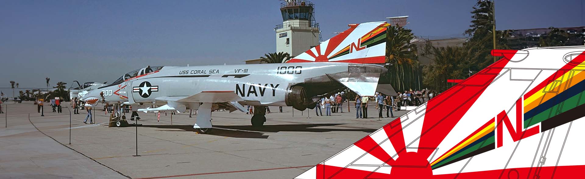 波音F-4B “鬼怪II”战斗机 VF-111 “落日者” 美国海军珊瑚海号航空母舰，VF-111战斗机中队(机身编号200)