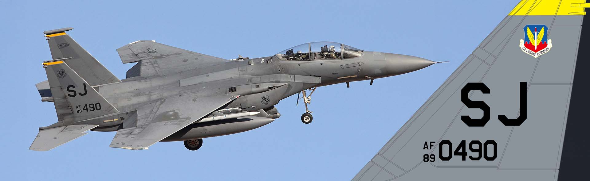 波音F-15E“打击鹰” 战斗机“南方无畏者” 美国空军第4联队336中队，号机89-0490