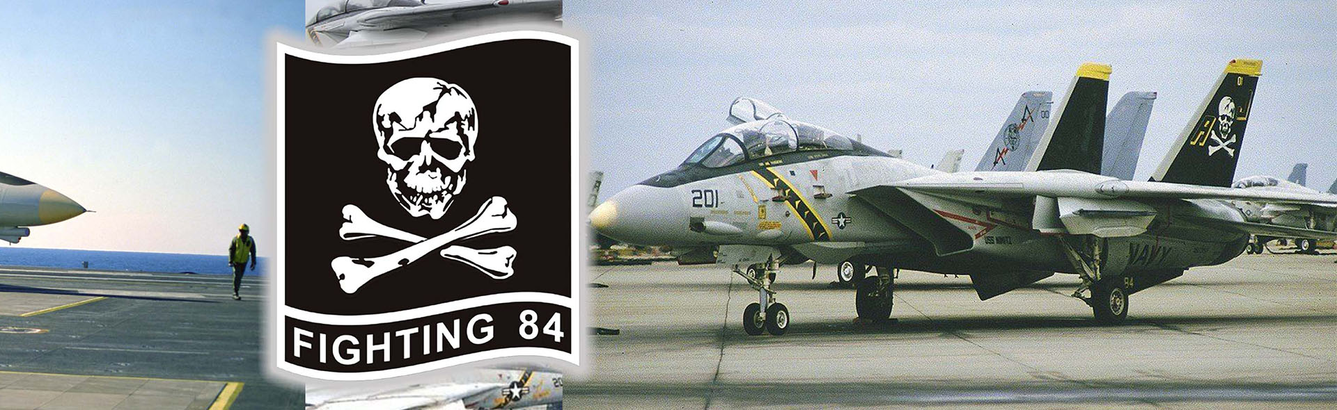 美国海军企业号航母甲板 + 4寸传奇 F-14 雄猫系列 甲板#I 部分 + 1978年, 地中海, 尼米兹号, VF-84 海盗旗, 序号: 160390