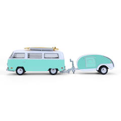 Type 2 with surfboards and Teardrop Trailer