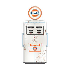 Tokheim 350 Twin Gas Pump Good Gulf - Gulf Oil (Weathered)
