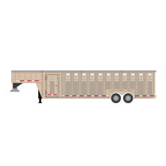 26-Foot Vertical Three Hole Gooseneck Livestock Trailer