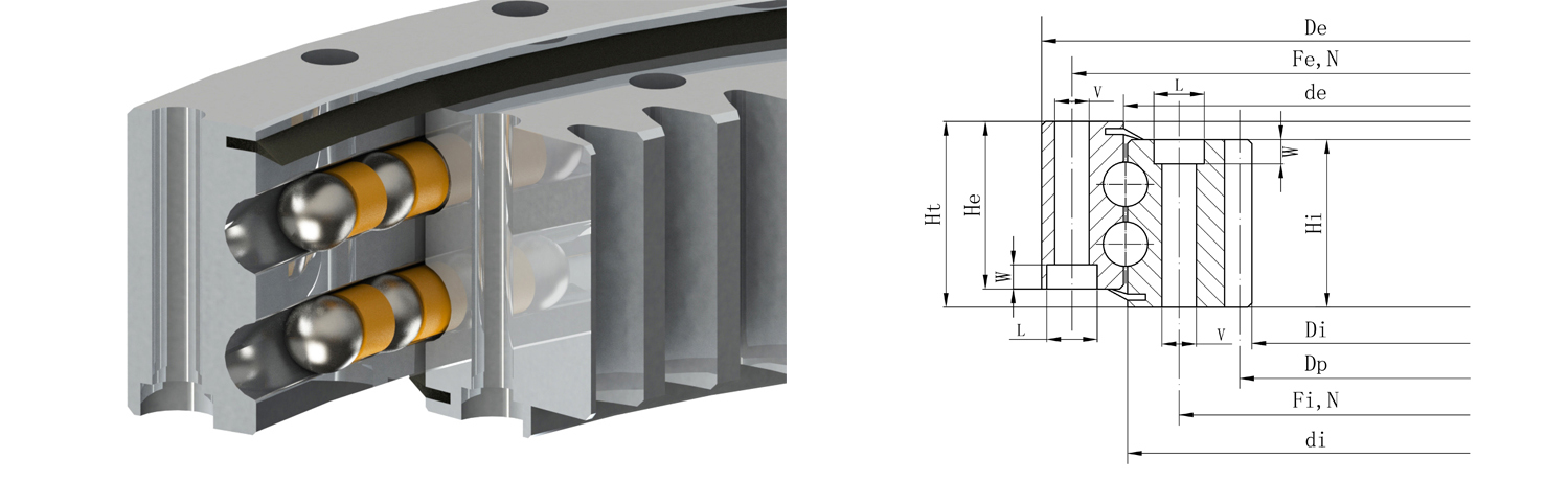 Double Row Ball Slewing Ring （internal gear）