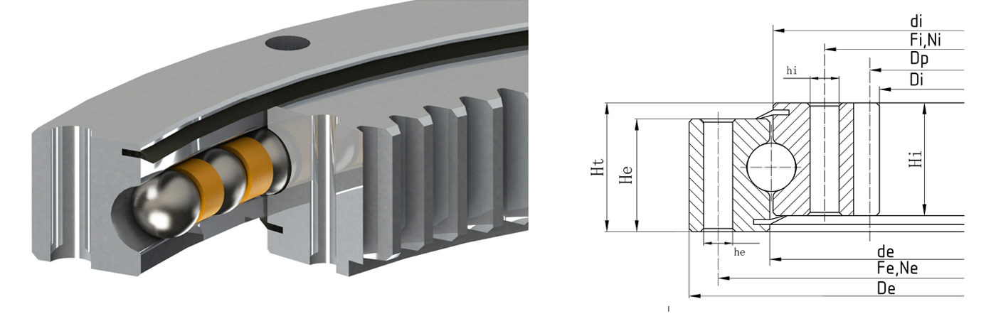 Four-point Contact Ball Slewing Ring (internal gear)
