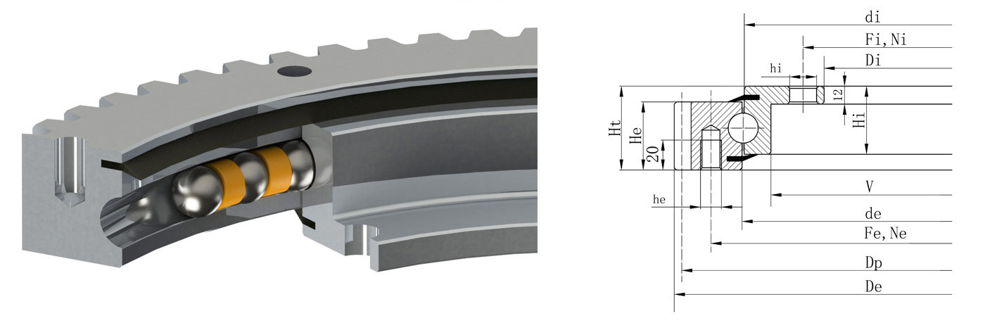 Flange Type Slewing Ring （external gear）