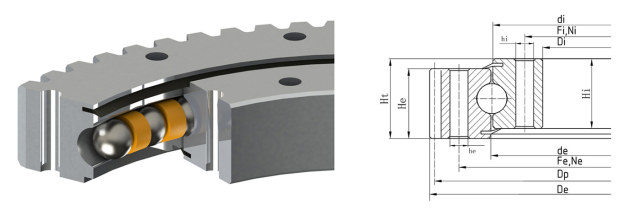 Four-point Contact Ball Slewing Ring (external gear)