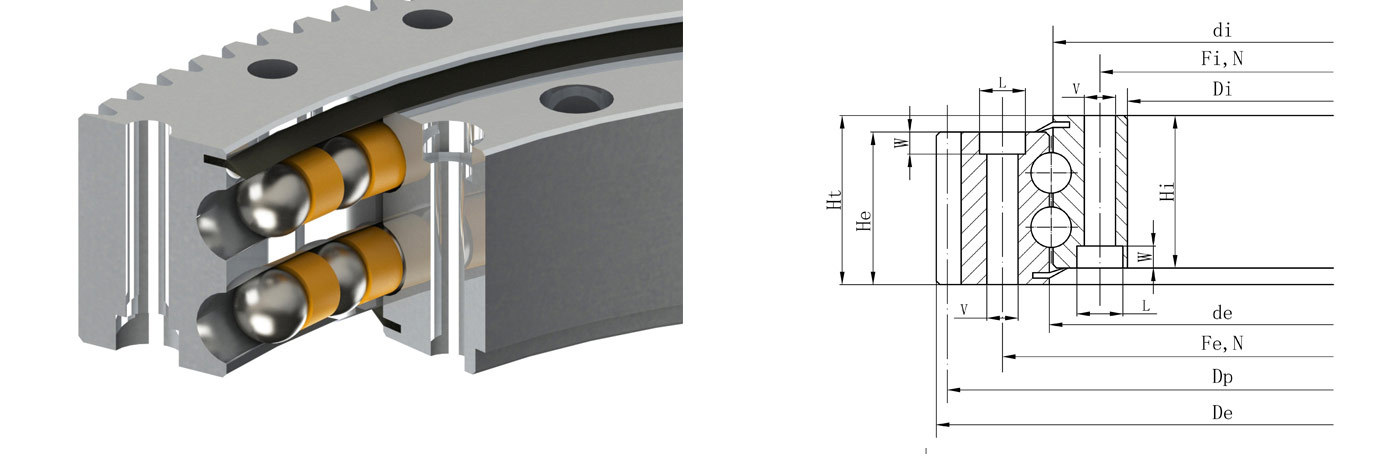 Double Row Ball Slewing Ring （external gear）