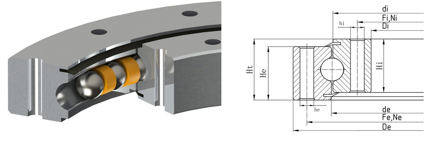 Four-point Contact Ball Slewing Ring (non gear)