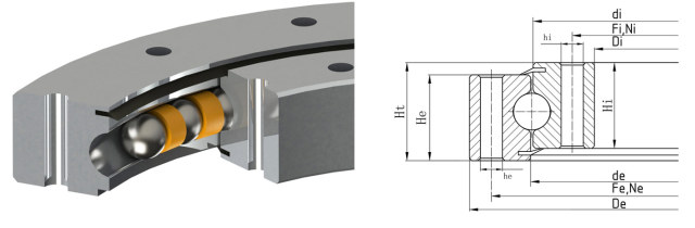 Four-point Contact Ball Slewing Ring (non gear)