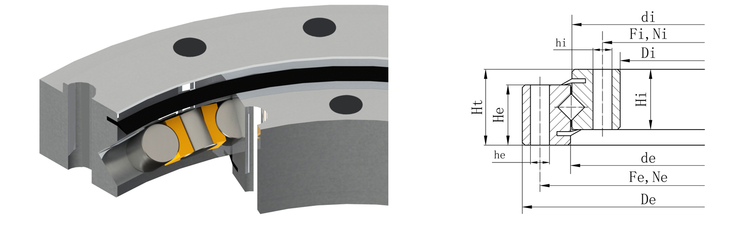 Single-row Crossed Roller Slewing Ring (non gear)