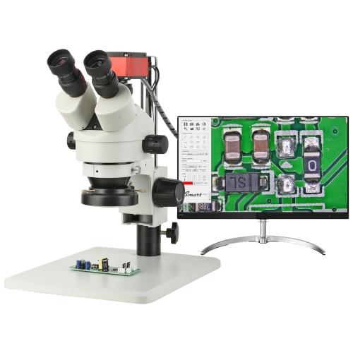 27X-174X Trinocular Stereo Measurement Microscope 4K HD Camera can be Connected to a Computer for Measurement and Photography