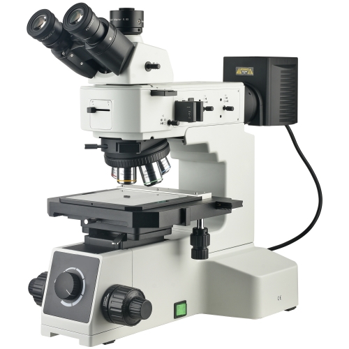 50X-500X Trinocular Metallographic Microscope Light and Dark Field,Polarized Observation 4 inch Large Platform