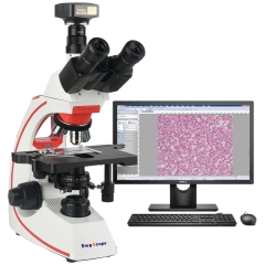40X-1600X三目电子生物实验室显微镜 2500万像素USB3.0相机
