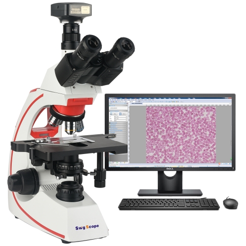 40X-1600X三目电子生物实验室显微镜 2500万像素USB3.0相机