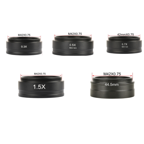 0.3X/0.5X/0.7X/1.5X/2X显微镜辅助物镜 30mm-287mm工作距离 连接尺寸42mm