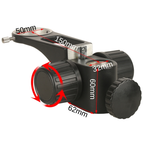 显微镜聚焦支架 50mm升降范围 中心距离150mm 立柱孔径32mm